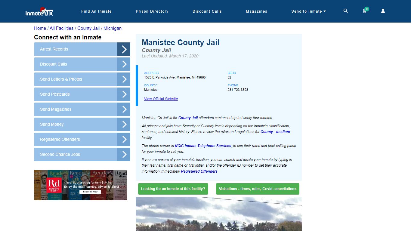 Manistee County Jail - Inmate Locator - Manistee, MI